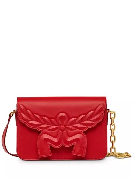 MCM Handbags - sale ends 7/4 MCM Himmel Maxi Honors Small Leather Crossbody RED